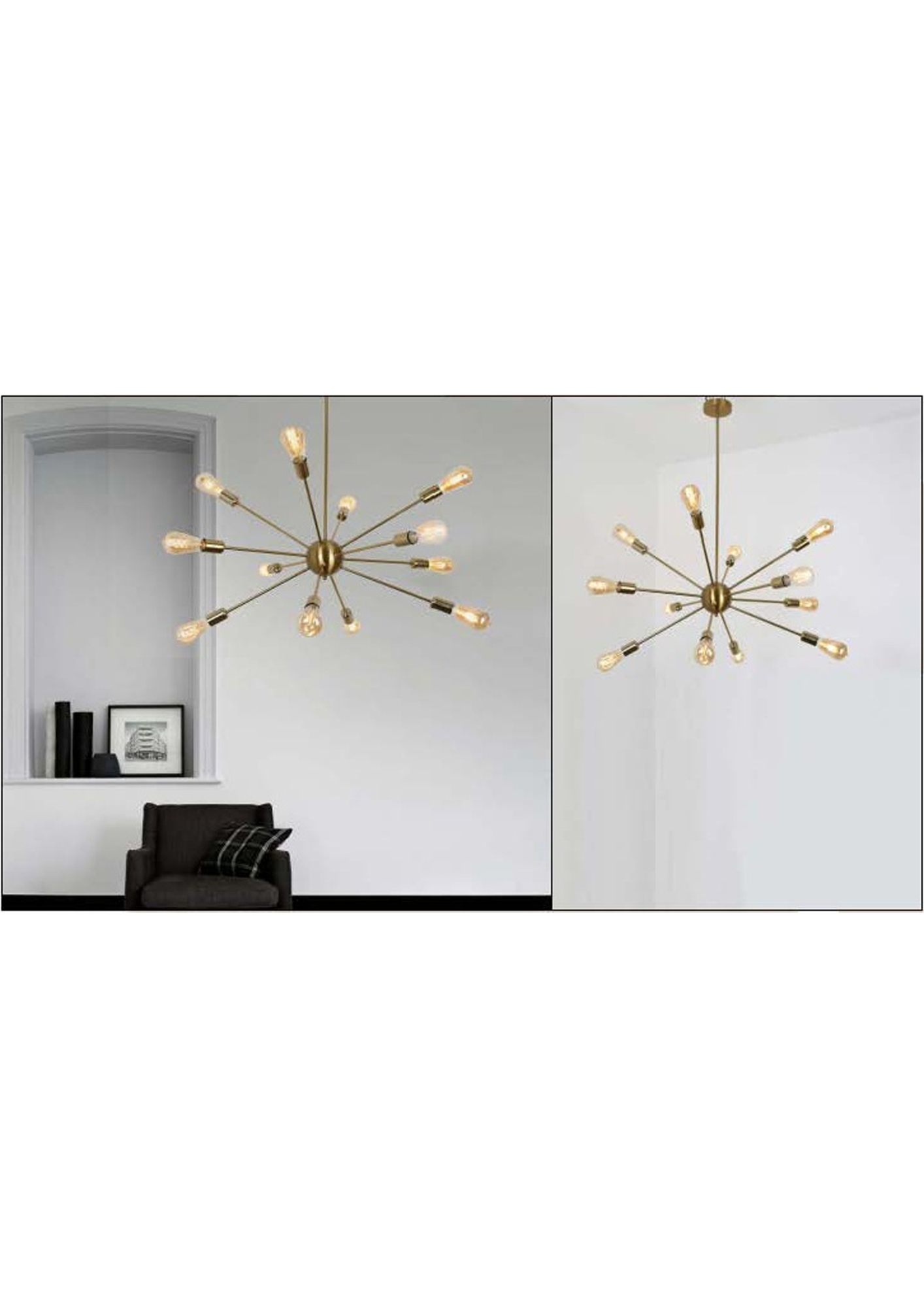 Beyond Lights - Brass Sputnik Chandelier- GL